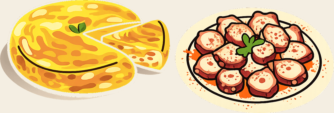 Tortilla de patata y pulpo a feira